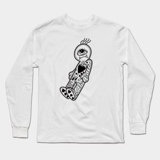 Dope little one eye monster cartoon illustration Long Sleeve T-Shirt